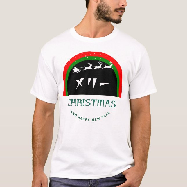 Camiseta masculina de Feliz Navidad (japonés e ing (Anverso)