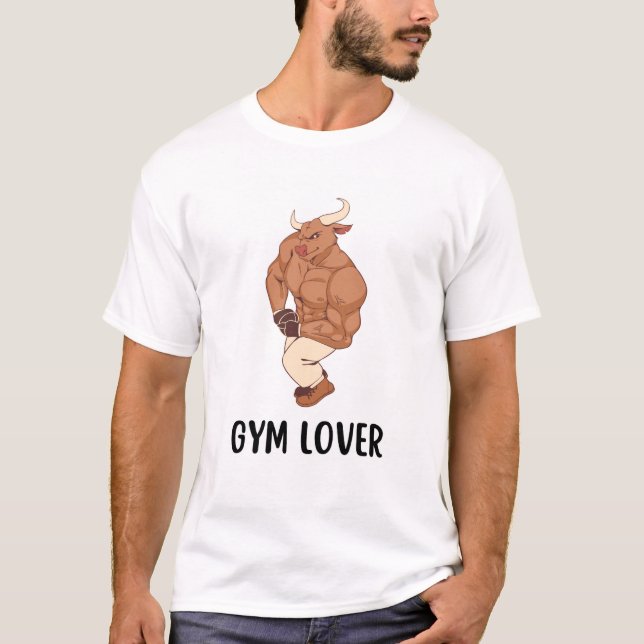 Camiseta masculina de Gym Lover Bull (Anverso)