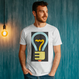 Camiseta masculina de icono de bombilla
