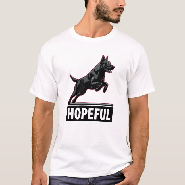 Camiseta masculina de Ilustracion de perro esperan (Anverso)
