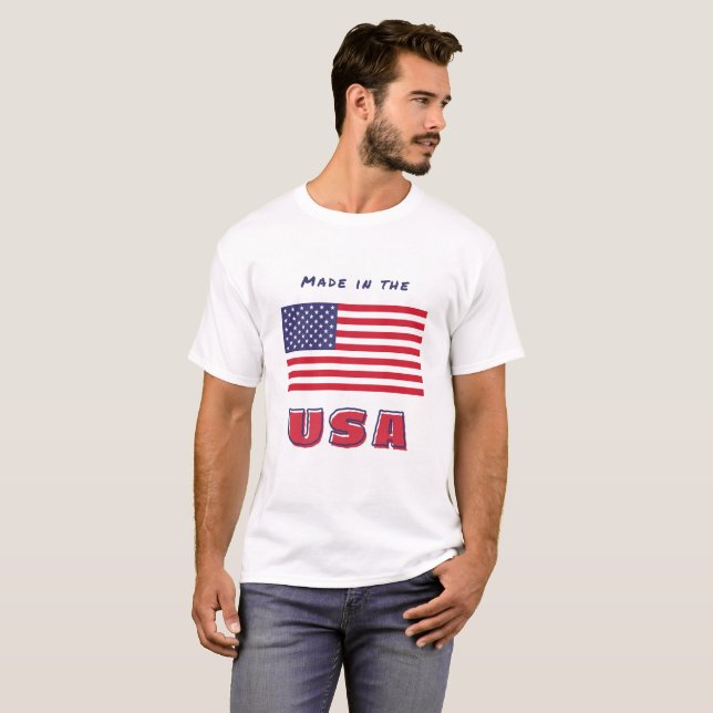 Camiseta masculina de la bandera de los Estados Un (Anverso completo)