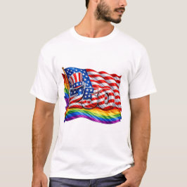 Camiseta masculina de la bandera del orgullo de Am