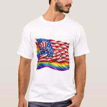 Camiseta masculina de la bandera del orgullo de Am