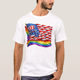 Camiseta masculina de la bandera del orgullo de Am