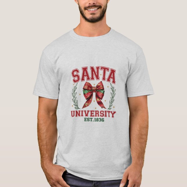 Camiseta masculina de la Feliz Navidad en Santa Un (Anverso)