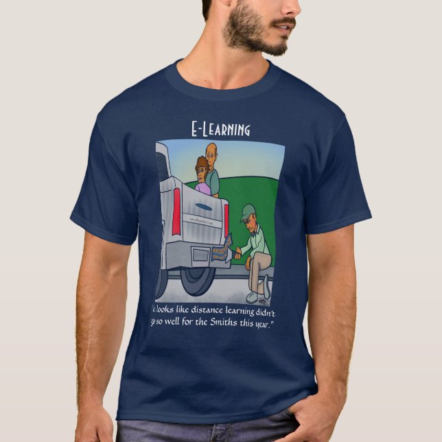 Camiseta masculina de la marina de aprendizaje a d (Anverso)