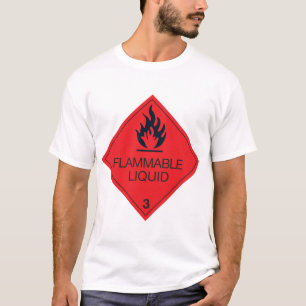 Camiseta masculina de líquido inflamable