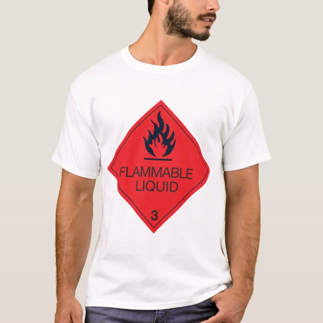 Camiseta masculina de líquido inflamable (Anverso)