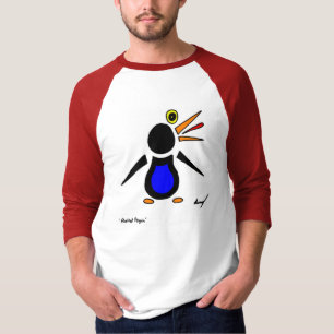 Camiseta masculina de manga raglán Abstract Pengui
