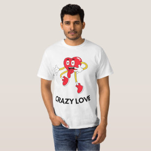 Camiseta masculina de mascota de corazón de amor l