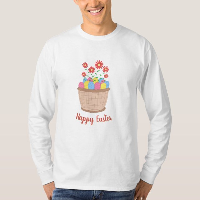 Camiseta masculina de Páscoa (Happy Easter) (Anverso)