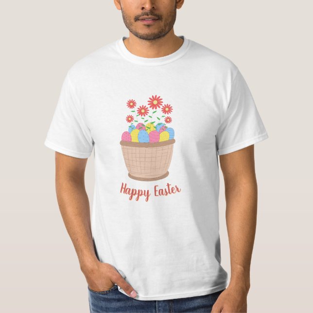 Camiseta masculina de Páscoa (Happy Easter) (Anverso)