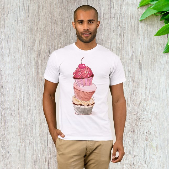 Camiseta masculina de pila de cupcakes (Subido por el creador)