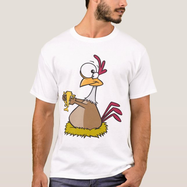 Camiseta masculina de pollo premiado (Anverso)