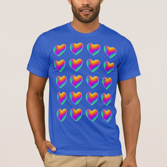 Camiseta masculina de Rainbow Hearts (Anverso)