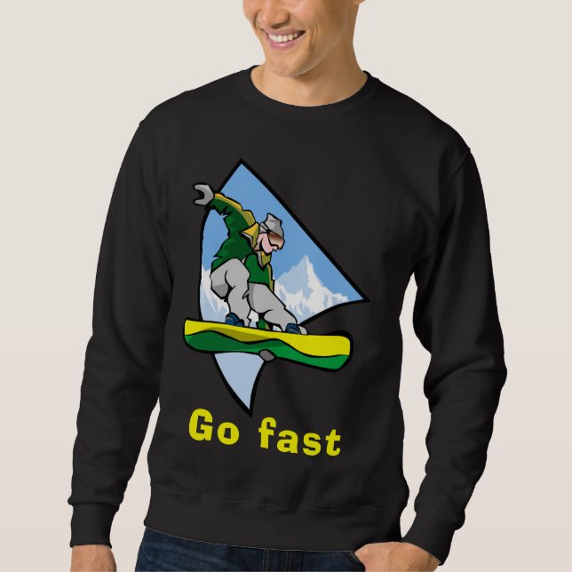 Camiseta masculina de sudadera básica Snowboard (Anverso)