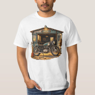 Camiseta masculina de taller de garaje de motocicl