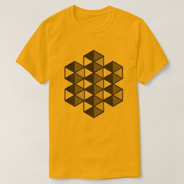 Camiseta masculina de triángulos unidos (Diseño del anverso)