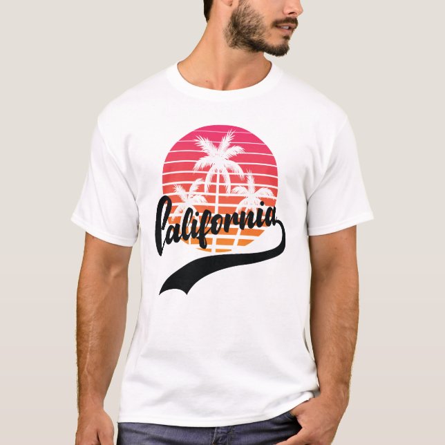 Camiseta masculina de verano retro de California (Anverso)