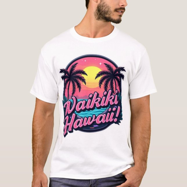 Camiseta masculina de Waikiki Beach (Anverso)