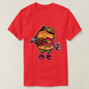Camiseta masculina del béisbol de Burger