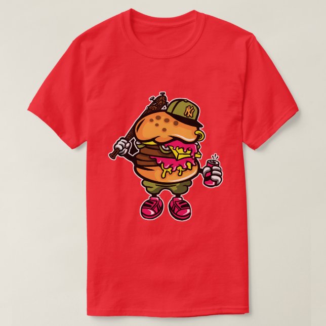 Camiseta masculina del béisbol de Burger (Diseño del anverso)