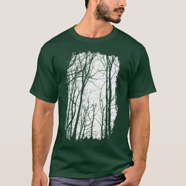 Camiseta masculina del bosque de árboles (Anverso)