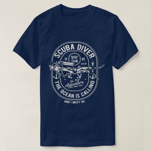 Camiseta masculina del buzo Scuba (Diseño del anverso)