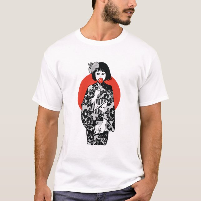 Camiseta masculina del Chica japonés Anime Kawai K (Anverso)