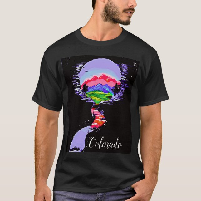 Camiseta masculina del Colorado Night Sky (Anverso)