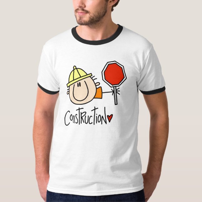 Camiseta masculina del trabajador de construcción (Anverso)