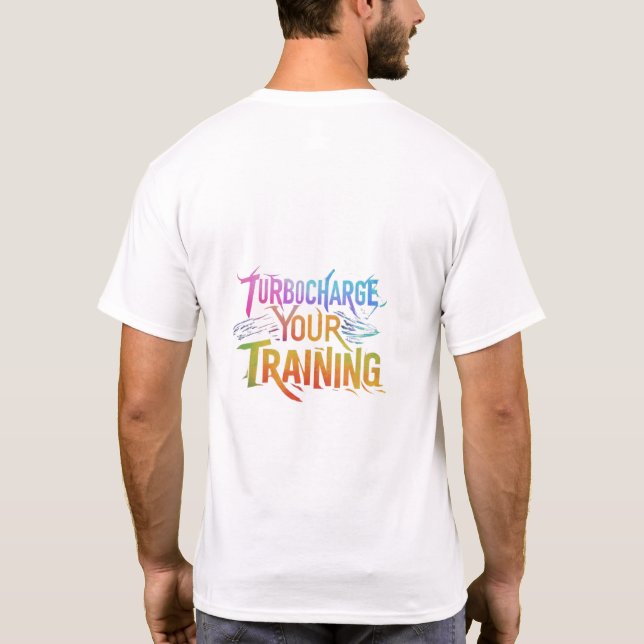 Camiseta masculina diseñada Turbocharge Your Train (Reverso)