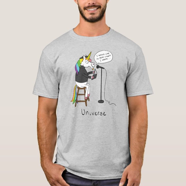 Camiseta masculina divertida de poesía lectora uni (Anverso)