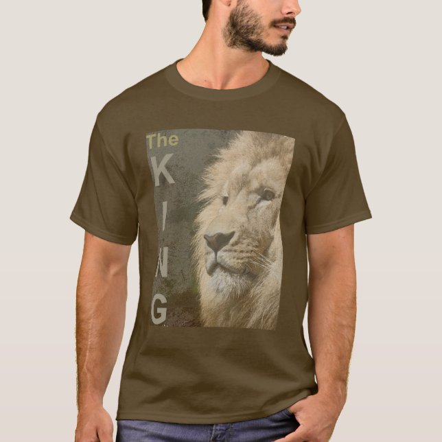 Camiseta masculina elegante elegante arte pop león (Anverso)