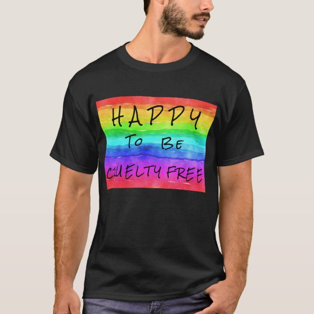 Camiseta masculina "Feliz de estar libre de crueld (Anverso)