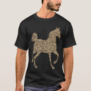 Camiseta masculina gráfica de caballo dorado