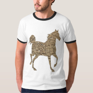 Camiseta masculina gráfica de caballo dorado
