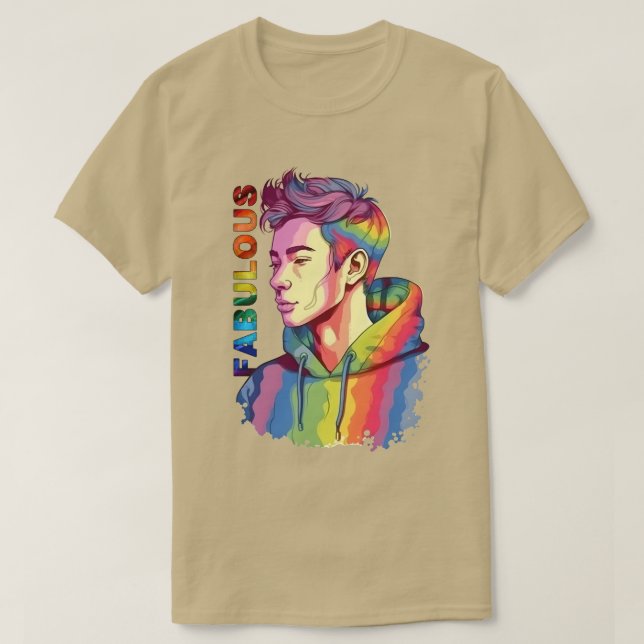 Camiseta masculina LGBT fabulosa (Diseño del anverso)