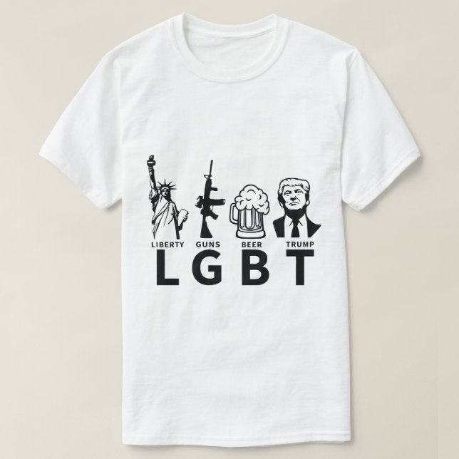 Camiseta masculina "Liberty Guns Beer Trump" (Diseño del anverso)