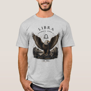 Camiseta masculina Libra Águila Zodiaco