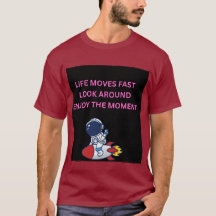 Camiseta masculina Life Moves Fast Astronaut Rocke