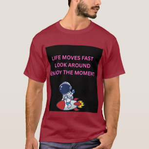 Camiseta masculina Life Moves Fast Astronaut Rocke