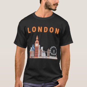 Camiseta masculina London Skyline en negro