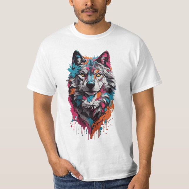 Camiseta masculina Majestic Wolf (Anverso)