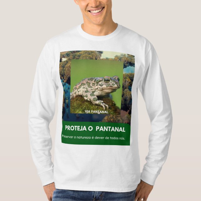 Camiseta Masculina Mangas Longas Via Pantanal Sapo (Anverso)
