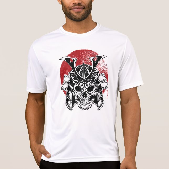 Camiseta Masculina Máscara Samurai Oni / Samurai Oni Mask (Anverso)