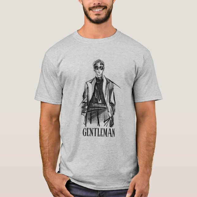 camiseta masculina moderna de sketch (Anverso)