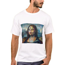 Camiseta masculina Mona Lisa futurista