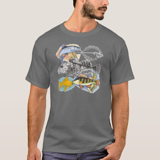 Camiseta masculina, pesca (Anverso)