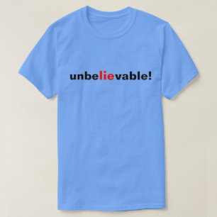 Camiseta masculina política roja negra Mentira inc